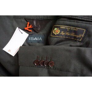 Isaia Napoli Loro Piana 100% Cotton Solid Brown 2 Pc Suit Jacket Pants 38R NEW